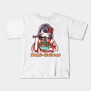 Ramen Life Delicious food Kimono girl Kids T-Shirt